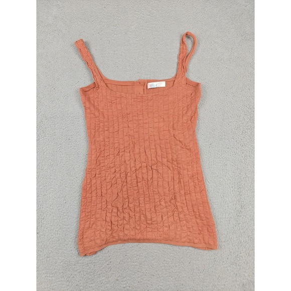 Free People Tops - Free People FP‎ Beach Tank Top Womens Medium Orange Button Knit Camisole